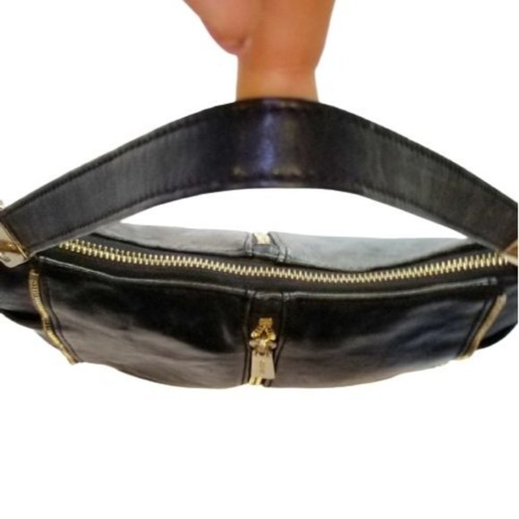 Michael Kors Newman Leather Hobo Bag Zip Accent Gold Hardware - Picture 9 of 12